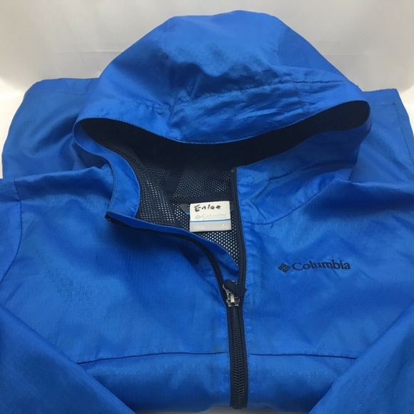 Columbia Boys Sz Large Blue Windbreaker Jacket - Picture 1 of 4